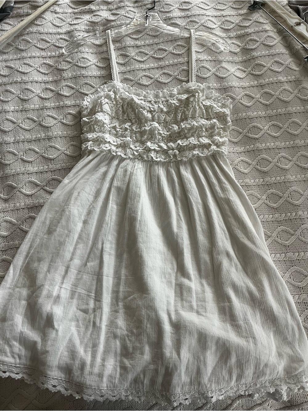 American Eagle Outfitters White Summer Mini Dress Lined Size Small - Picture 5 of 11